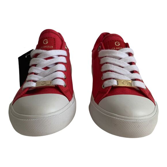 G By Guess Red Lace Up Canvas Shoes sneakers Ggoleex3-C Womens Size 5.5 Low Top - Picture 6 of 9